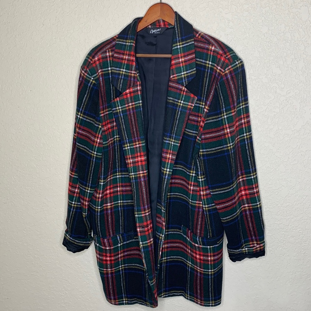 Vintage Options Melrose Tartan plaid blazer AS IS